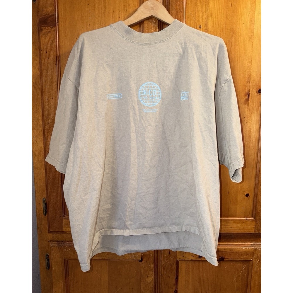 Hico Coffee Big Island Kona Tee T-Shirt Oversized Short Sleeve Thick Unisex L